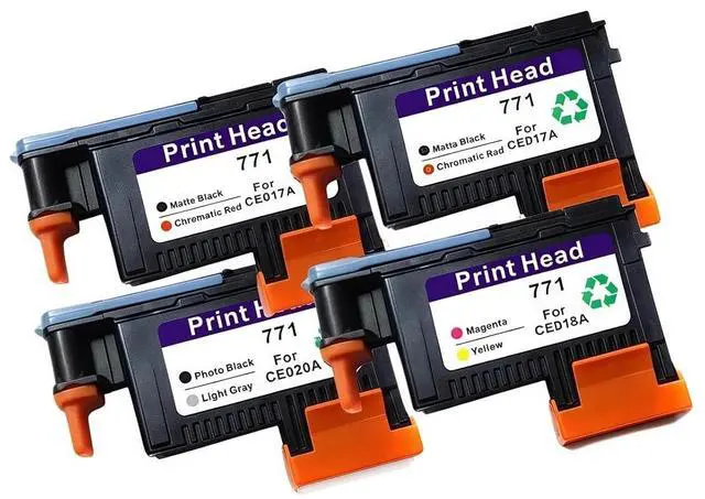 Main image of 771 Print Head Replacement Printhead CE017A CE018A CE019A CE020ACompatible for HP Designjet Z6200(1Set 4Pcs)