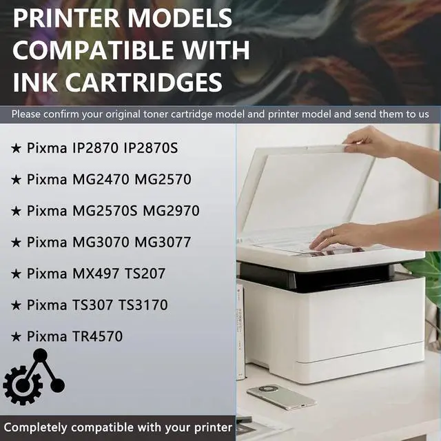 Alt view image 2 of 7 - PG-745 Black and CL-746 Color Ink Cartridges Compatible for Canon PG-745 CL-746 for Canon Pixma IP2870 IP2870S MG2470 MG2970 MX497 TS207 TS307 TS3170 TR4570 Printers