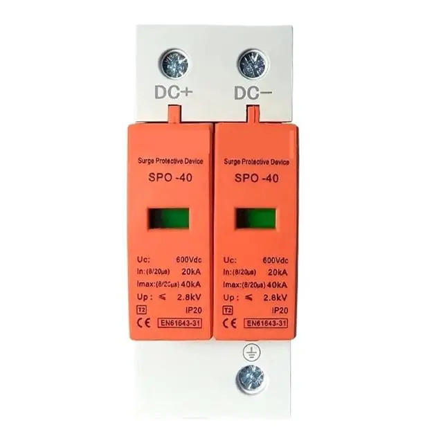 Alt view image 2 of 6 - AC DC SPD 2P 3P 4P 20KA 40KA 275V 385V 500V 600V 1000V House Lightning Surge Protector Protective Low Voltage Arrester Device | 4,40KA 275VAC