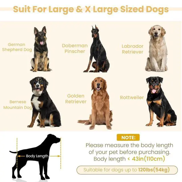 Alt view image 3 of 6 - Elevated Large Dog Bed with Removable Cushion, 55" Linen Fabric XL Dog Couch, Pet Sofa Bed with Backrest & Armrest for Large & Oversized Dogs, Washable Soft Cushion Cover, Rivet Decor, Beige