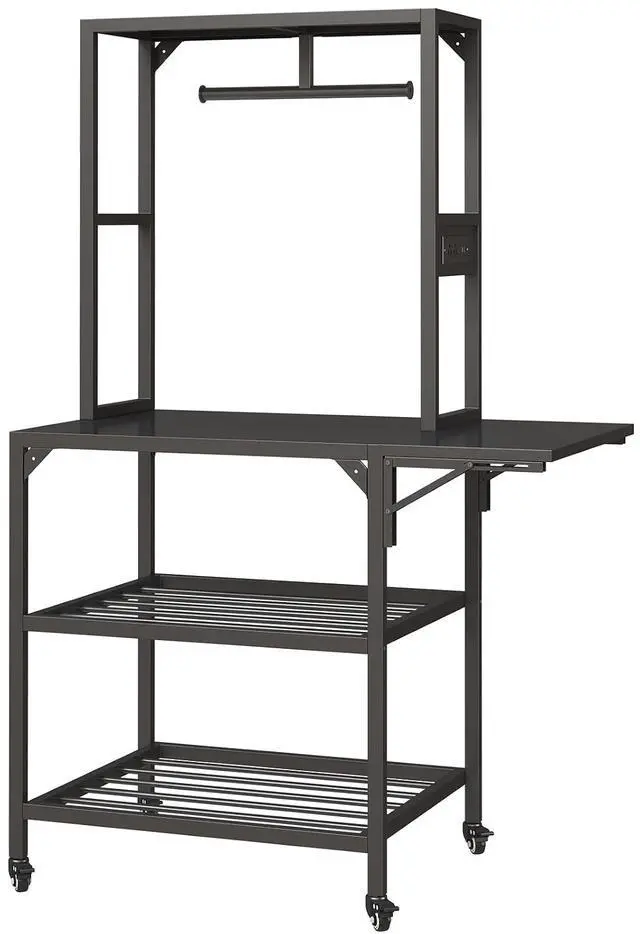 Alt view image 3 of 7 - Heavy Duty 3D Printer Stand with Lockable Wheels, 3D Printer Table with Filament Storage Rack, T-Shaped Filament Holder, Side Desk, Accessories Workbench for Printing Studio, Home Office Workshop