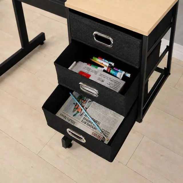 Alt view image 5 of 5 - Adjustable Drafting Table with Drawers and Stool for Adults/Artists, Maple | Drawing Desk with Storage Shelf Side Table,Tabletop Angle Adjustable, Art Table Workstation for Painting Craft DIY