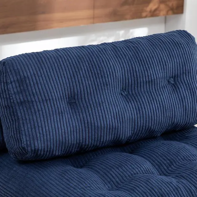 Alt view image 7 of 7 - Floor Lazy Sofa Bed, Convertible Folding Sleeper Chair with Pillow, Foldable Single Sofa Mattress with Back Support, Comfy Pullout Chair Bed Lounger for Living Room Bedroom, Dark Blue