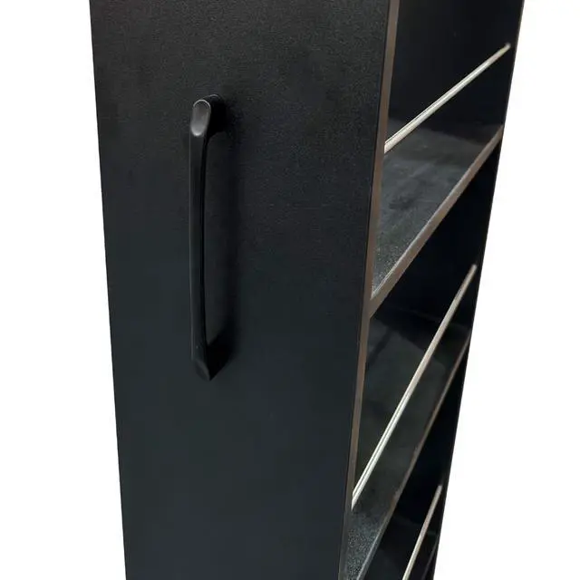 Alt view image 7 of 7 - 7 Tier Slim Storage Cart with Pull-out Open Shelves, Single-sided of Fridge Slim Rolling Storage Cart with Wheels, Pull Out Spice Rack, Narrow Snack Organizer for Kitchen, Living Room, Black