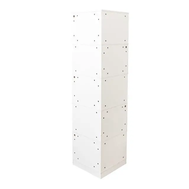 Alt view image 7 of 7 - 5 Tier Corner Bookshelf with LED Lights, L Shaped Wooden Book Shelves with Baffle, Round Edge Freestanding Tall Bookcase, Display Shelf Storage Stand for Living Room, Bedroom, Kitchen, Office, White