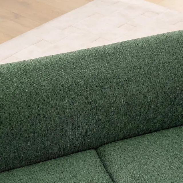 Alt view image 6 of 7 - Elevated XL Dog Bed with Soft Tufted Backrest and Armrest, Olive Green | Raised Dog Couch for Large and X Large Dogs, Linen Upholstered Comfy Pet Furniture with Legs, 120lbs Weight Capacity