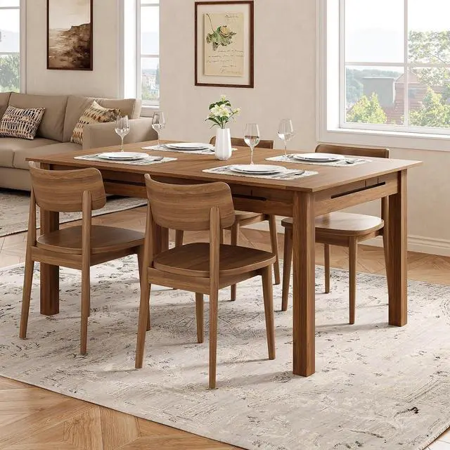 Alt view image 4 of 7 - Board Game Table with Removable Top,63" Dining/Gaming Table, Walnut | Seats 4 to 6 Players, Dual-Use Dining & Gaming Table, 53in x 31.5in Play Area, 6 Cup Holders & Trays, Game Mat Not Included