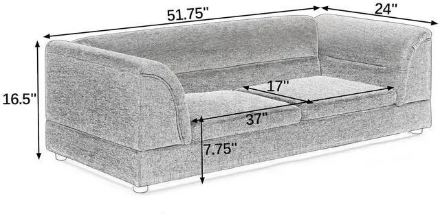 Alt view image 2 of 7 - Elevated Large Dog Bed with 2 Removable Cushion, Beige | Raised Pet Sofa with Washable Cushion Cover, Furniture Style Linen Fabric Dog Couch for Large Dogs, 100lbs Load Capacity