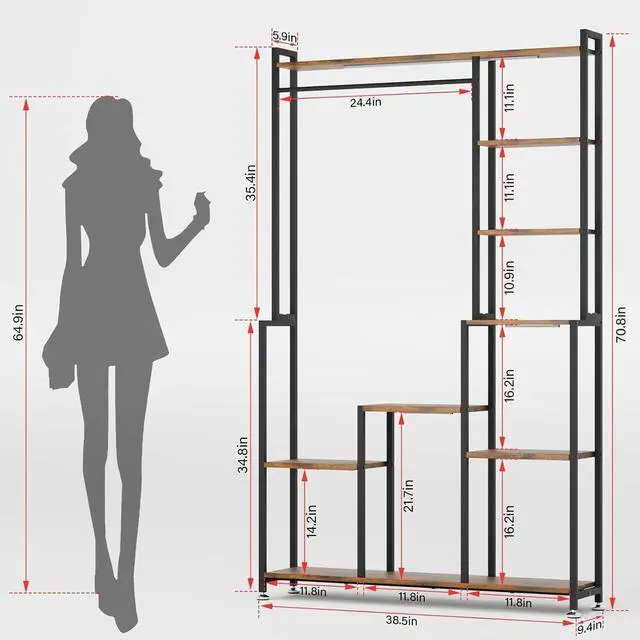 Alt view image 2 of 7 - Large Metal Plant Stand Indoor with Grow Light, 8 Tiered Plant Shelf Indoor, Square Flower Holder Display Rack, 71" Tall Corner Shelves Organizer for Living Room, Balcony, Patio, Garden