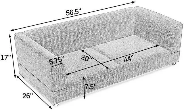 Alt view image 4 of 7 - Elevated XL Dog Bed with Soft Tufted Backrest and Armrest, Dark Gray | Raised Dog Couch for Large and X Large Dogs, Linen Upholstered Comfy Pet Furniture with Legs, 120lbs Weight Capacity