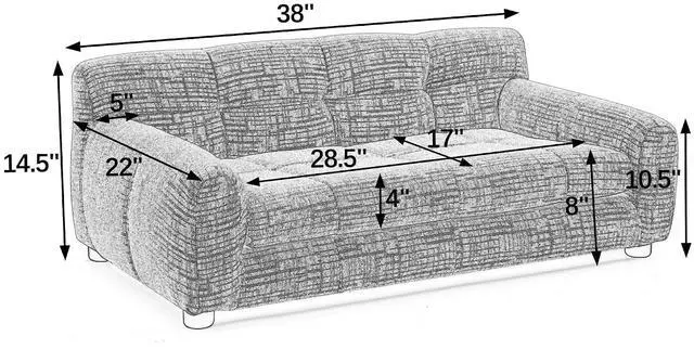 Alt view image 2 of 7 - 38" Dog Sofa Bed, Elevated Dog Bed with Backrest and Armrests, Soft Memory Foam Couches for Small and Medium-Sized Pets, Durable Linen Pet Couch Furniture, Green