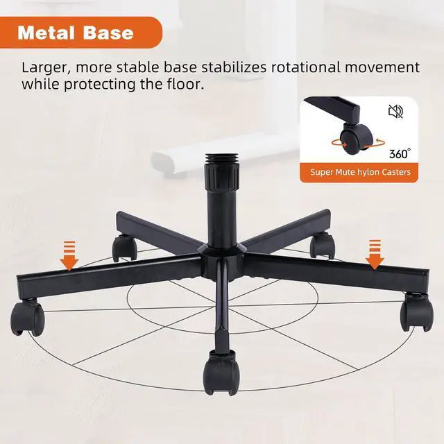 Alt view image 5 of 7 - Criss Cross Office Desk Chair with Wheels, Swivel Armchair with Foldable Armrests, Back Pillow, Velvet Vanity Chair Rolling Stool with Adjustable Back for Home Office, Meditation & Makeup, Orange