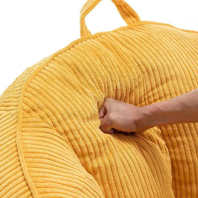 Alt view image 7 of 7 - Giant Bean Bag Chair with Pull Ring, Comfy Corduroy Lazy Sofa for Adults Teens, Large Boneless Chair, Comfy Accent Chair, Corner Armchair for for Living Room, Bedroom, Gaming, Reading, Yellow