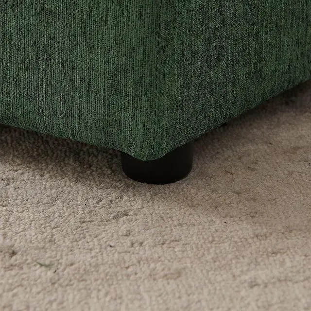 Alt view image 5 of 7 - Elevated Dog Bed for Extra Large Dogs, 55" Large Dog Couch with Removable Cushion, Backrest and Single Armrest, Linen Fabric Pet Sofa Bed with Washable Soft Cushion Cover, Low Feet, Olive Green