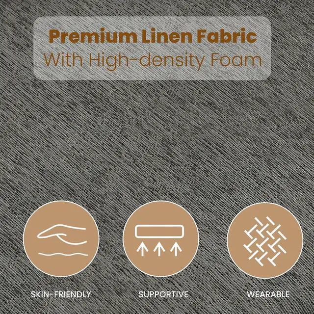 Alt view image 5 of 7 - 38" Dog Sofa Bed, Elevated Dog Bed with Backrest and Armrests, Soft Memory Foam Couches for Small and Medium-Sized Pets, Durable Linen Pet Couch Furniture, Dark Gray