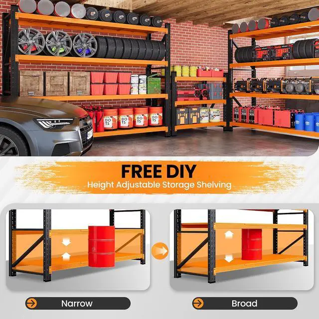 Alt view image 4 of 7 - Storage Shelves Heavy Duty, 6000LBS Metal Garage Shelving 24 Deep Storage Rack Shelf, Steel Tall Industrial Shelving, 4 Tier Adjustable Standing Shelf for Warehouse/Shop 79" W x 24" D x 79" H