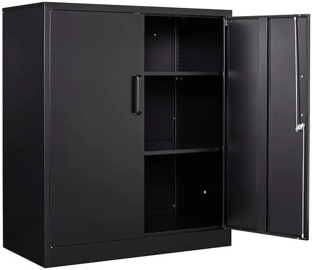 Main image of 36" H Metal Garage Cabinet, 2 Doors Storage Cabinets, Steel Utility Tool Caninet, Short Locking Caninets with Adjustable Shelves, Black Lockable File Cabnet Cupboard for Home/Office/School/Shop