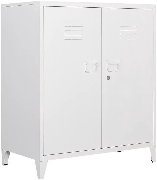 Main image of Metal Storage Cabinet with Lock, Locking Cabinets Office Storage Caninet with 2 Doors and Shelves, Lockable Steel Locker Floor Caninets Cupboard, Small Sideboard Buffet Cabnet for Home Office