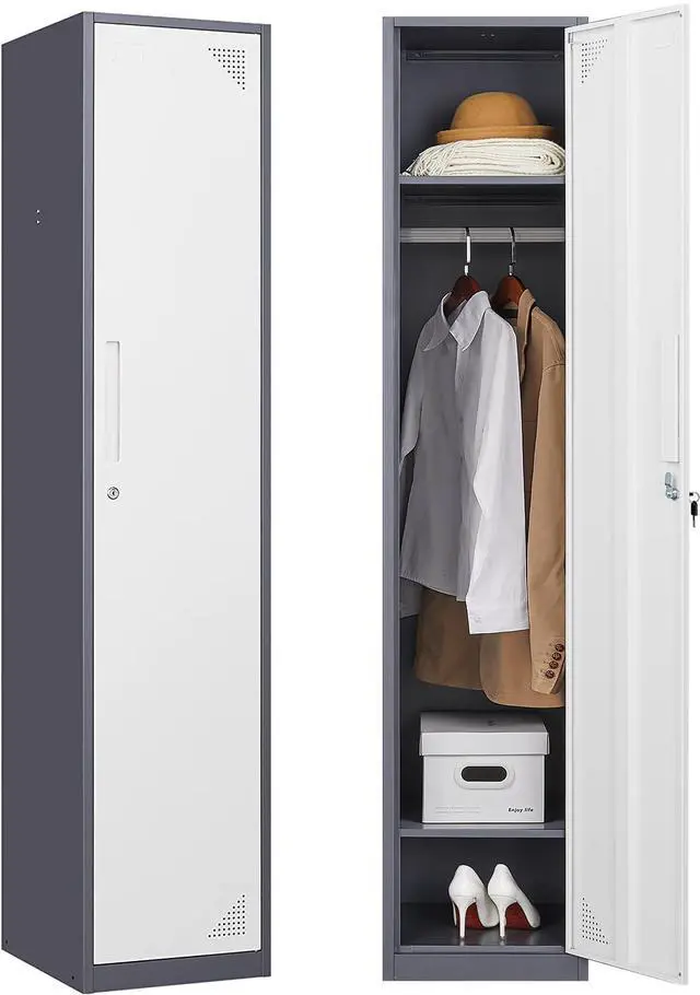 Main image of Metal Storage Locker, Metal Locker with 1 Doors, 71" Tall Steel Storage Lockers for Employees, Locker Storage Cabinets Organizer for School, Gym, Home Office, Staff