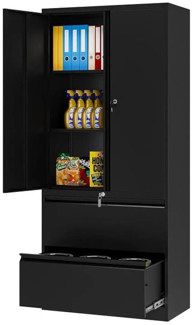 Main image of Metal File Cabinets, Lateral Filing Cabinet with 2 Drawers, 71" H File Caninet for Home Office, Office Storage Caninets with Adjustable Shelves for Letter/Legal / A4 - Assembly Required