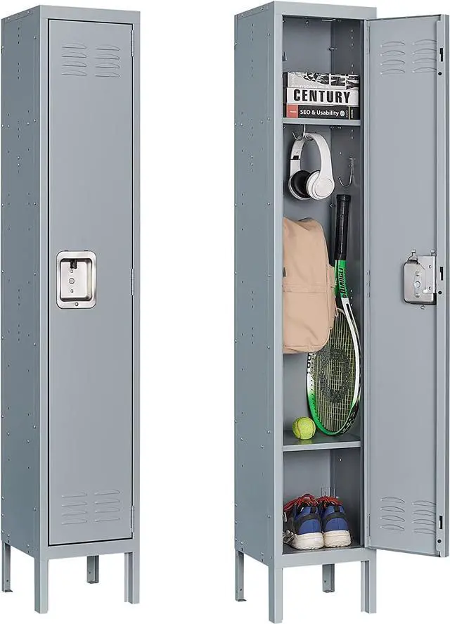 Main image of Metal Storage Locker, Metal Locker with 1 Doors, 66" Tall Steel Storage Lockers for Employees, Locker Storage Cabinets Organizer for School, Gym, Home Office, Staff