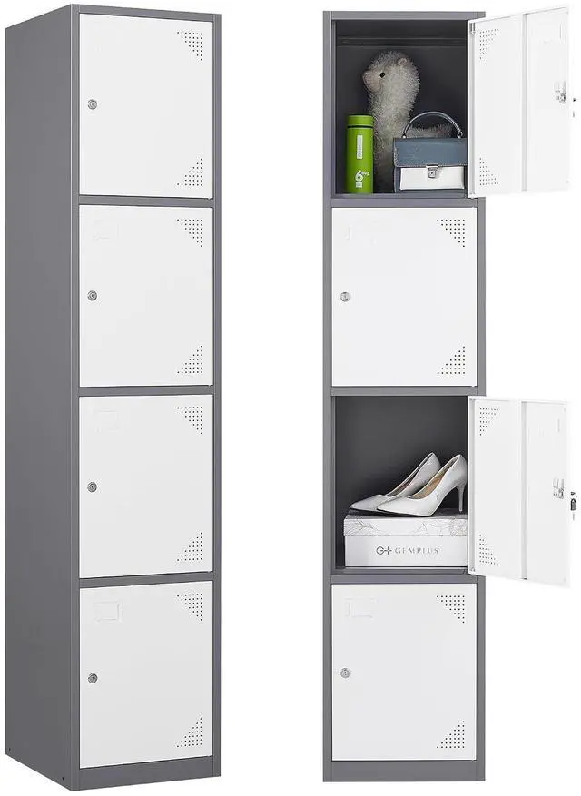Main image of Metal Storage Locker, Metal Lockers with 4 Doors, 71" Tall Steel Storages Lockers for Employees, Storage Cabinets Organizer for School, Gym, Home Office, Staff