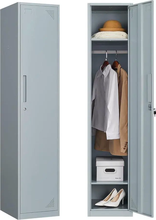 Main image of Metal Storage Locker, Metal Locker with 1 Doors, 71" Tall Steel Storage Lockers for Employees, Locker Storage Cabinets Organizer for School, Gym, Home Office, Staff