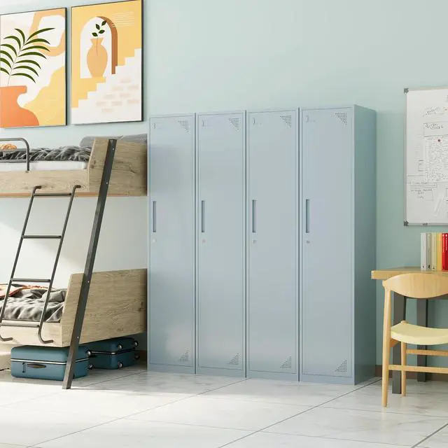 Alt view image 6 of 7 - Metal Storage Locker, Metal Locker with 1 Doors, 71" Tall Steel Storage Lockers for Employees, Locker Storage Cabinets Organizer for School, Gym, Home Office, Staff
