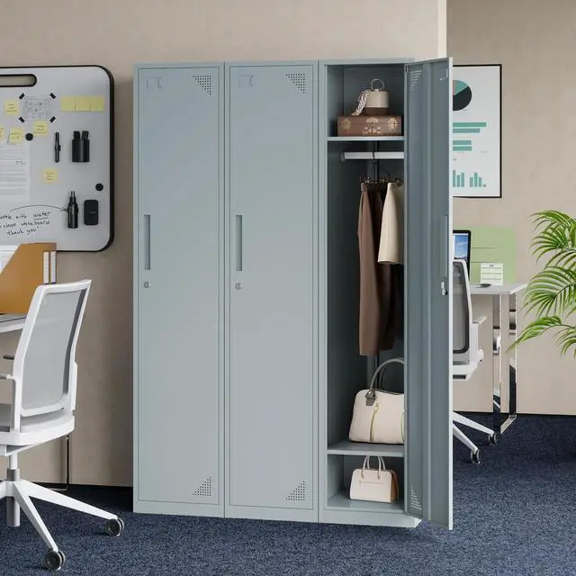Alt view image 5 of 7 - Metal Storage Locker, Metal Locker with 1 Doors, 71" Tall Steel Storage Lockers for Employees, Locker Storage Cabinets Organizer for School, Gym, Home Office, Staff