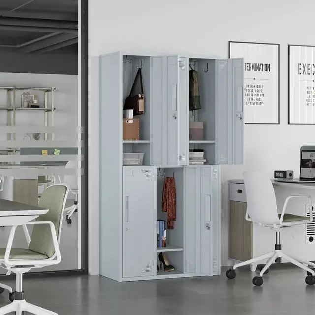 Alt view image 2 of 6 - Metal Storage Locker, Metal Locker with 6 Doors, 71" Tall Steel Storage Lockers for Employees, Large Locker Storage Cabinets Organizer for School, Gym, Home Office, Staff