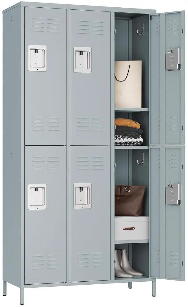 Main image of Metal Storage Locker, Metal Locker with 6 Doors, 71" Tall Steel Storage Lockers for Employees, Large Locker Storage Cabinets Organizer for School, Gym, Home Office, Staff