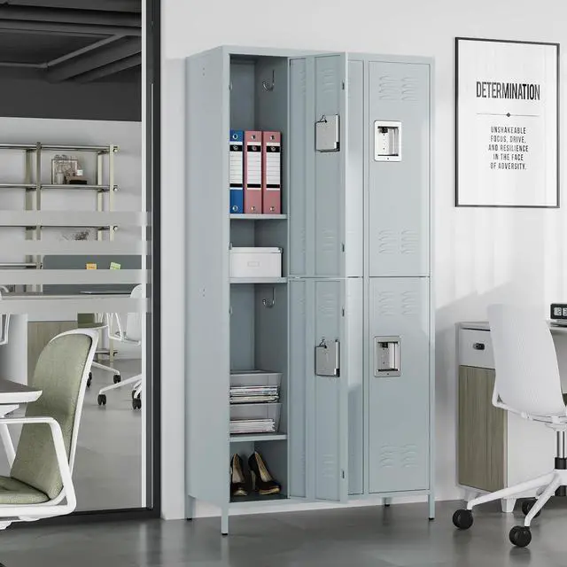 Alt view image 2 of 6 - Metal Storage Locker, Metal Locker with 6 Doors, 71" Tall Steel Storage Lockers for Employees, Large Locker Storage Cabinets Organizer for School, Gym, Home Office, Staff