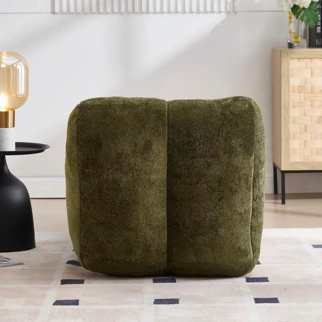 Alt view image 6 of 7 - Big Bean Bag Chairs for Adults, Comfy Bean Bag Bed, Boneless Lounger Chair Filled Spong, Lazy Lounge Sofa, Floor Chair for Living Room, Bedroom or Balcony,Olive Green