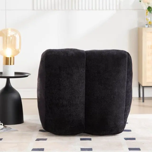 Alt view image 6 of 7 - Big Bean Bag Chairs for Adults, Comfy Bean Bag Bed, Boneless Lounger Chair Filled Spong, Lazy Lounge Sofa, Floor Chair for Living Room, Bedroom or Balcony,Black