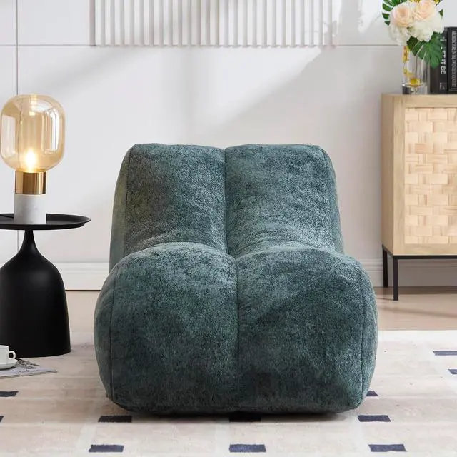 Alt view image 3 of 7 - Big Bean Bag Chairs for Adults, Comfy Bean Bag Bed, Boneless Lounger Chair Filled Spong, Lazy Lounge Sofa, Floor Chair for Living Room, Bedroom or Balcony,Light Blue