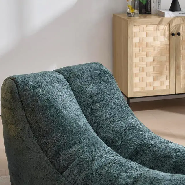 Alt view image 7 of 7 - Big Bean Bag Chairs for Adults, Comfy Bean Bag Bed, Boneless Lounger Chair Filled Spong, Lazy Lounge Sofa, Floor Chair for Living Room, Bedroom or Balcony,Light Blue