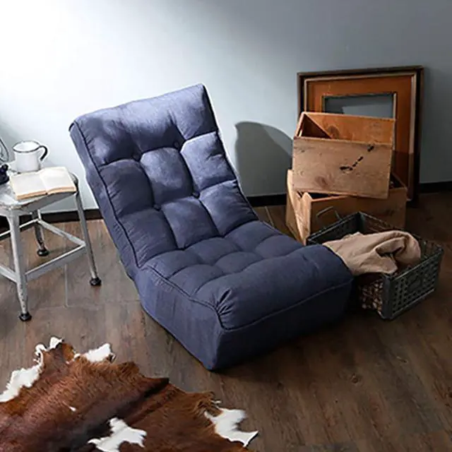 Main image of Lazy Single Sofa with with 3 Adjustable Position,Reclining Lounger Chair, Tatami Balcony Gaming Couch, Leisure Reading Chair for Bedroom/Living Room/Space Saving,Navy