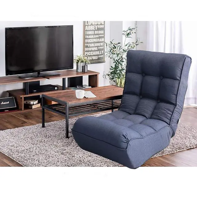 Alt view image 7 of 7 - Lazy Single Sofa with with 3 Adjustable Position,Reclining Lounger Chair, Tatami Balcony Gaming Couch, Leisure Reading Chair for Bedroom/Living Room/Space Saving,Navy
