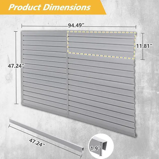 Alt view image 2 of 7 - PVC Slat Wall Paneling, 4x8FT Garage Slatwall Storage Systems, Garage Wall Organizer Home Organization, Modular Wall Mounted Slat Board Tool Rack, Easy Snap-On,32 Sqft Coverage