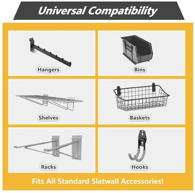 Alt view image 7 of 7 - PVC Slat Wall Paneling, 4x8FT Garage Slatwall Storage Systems, Garage Wall Organizer Home Organization, Modular Wall Mounted Slat Board Tool Rack, Easy Snap-On,32 Sqft Coverage