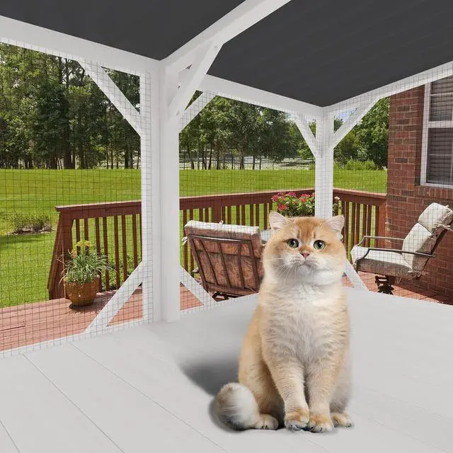 Alt view image 4 of 7 - Catio Outdoor Cat Enclosure Window, 44.5" Wooden Outdoor Cat Window Perch for Indoor Cats, Large Weatherpoof Pet House Cage Condo for Outside Sunbathing, Napping & OverlookingAncient White