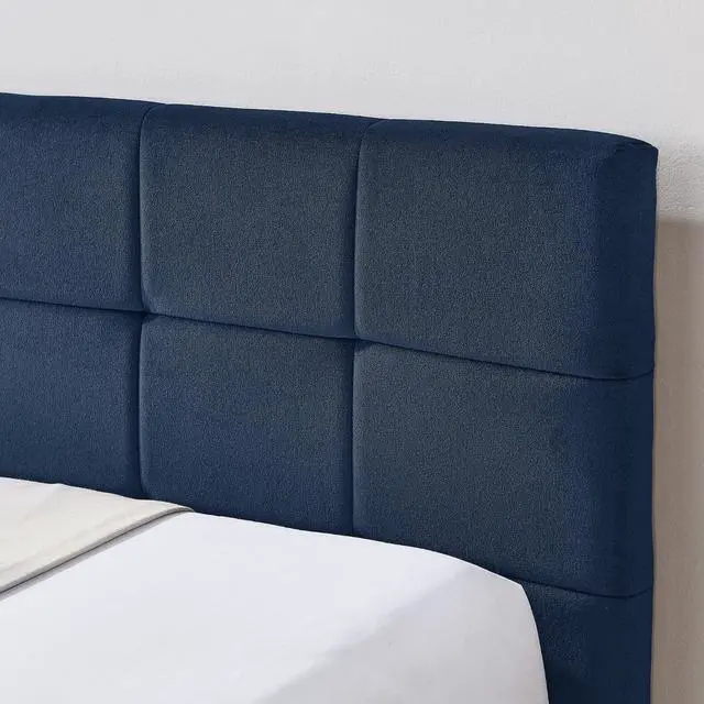 Alt view image 5 of 7 - Full Size Upholstered Daybed with High Headboard, Soft Velvet Upholstered Day Bed Frame with Comfortable Left Armrests, L Shaped Tufted Corner Sofa Bed for Bedroom, Living Room, Dark Blue