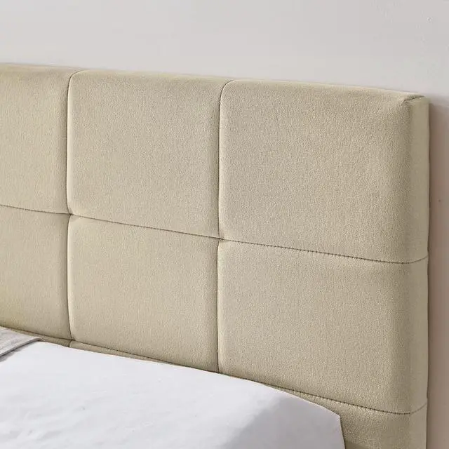 Alt view image 5 of 7 - Full Size Upholstered Daybed with High Headboard, Soft Velvet Upholstered Day Bed Frame with Comfortable Left Armrests, L Shaped Tufted Corner Sofa Bed for Bedroom, Living Room, Beige