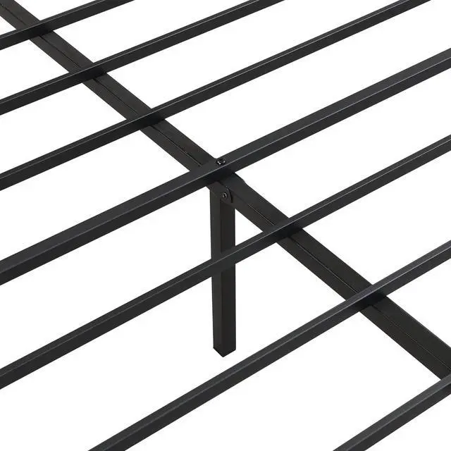 Alt view image 7 of 7 - Metal Platform Bedframe, Queen Size Bed Frame with Wood Panel Headboard, Queen Bed with Solid Metal Slats Support, Noise-Free,Strong Bearing Capacity, Black