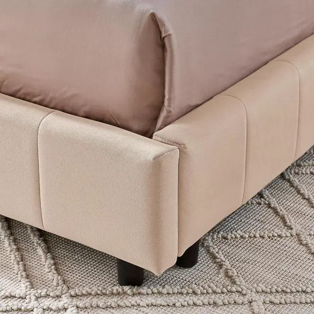 Alt view image 6 of 7 - Full Size Upholstered Daybed with High Headboard, Soft Velvet Upholstered Day Bed Frame with Comfortable Left Armrests, L Shaped Tufted Corner Sofa Bed for Bedroom, Living Room, Pink