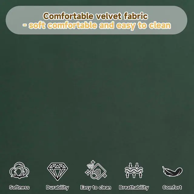 Alt view image 5 of 7 - Soft Velvet Upholstered King Bedframe, Platform Bed with Solid Cylindrical Legs, Modern Luxury Double Bed, Cushioned Bedroom Furniture, No Box Spring Needed, Green