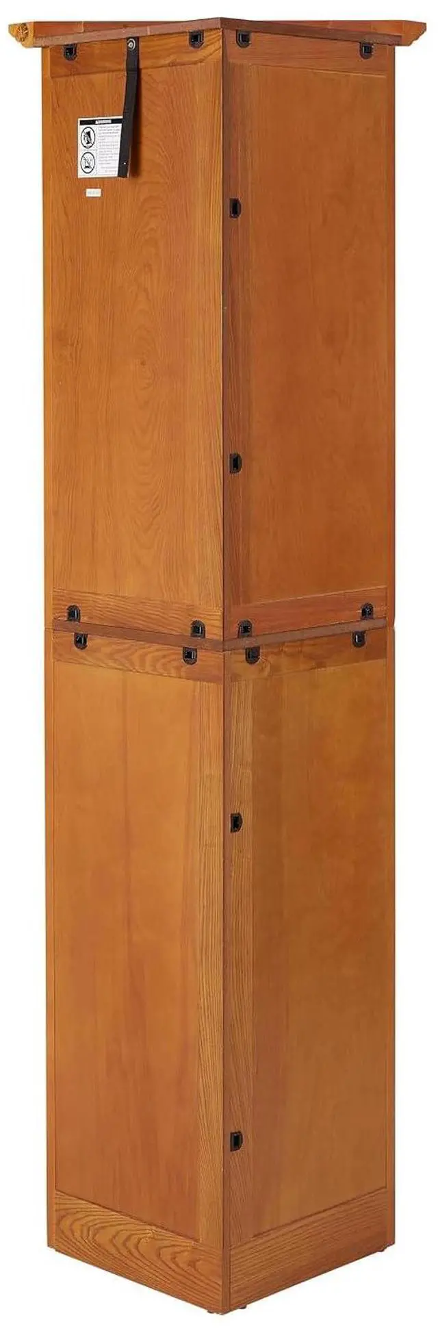 Alt view image 5 of 7 - 72" Tall Corner Storage Cabinet with Doors and Shelves, Farmhouse Coffee Bar Wood Kitchen Pantry with 8 Doors, Freestanding Large Utility Cabinet for Living Room, Kitchen, Oak
