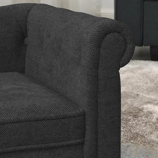 Alt view image 4 of 7 - Elevated Dog Couch Bed for Medium and Large Sized Dog,Raised Pet Sofa with Washable Cushion Cover,Comfortable Linen Pet Couch,60 lbs Loading Large Sofa Chair,Black