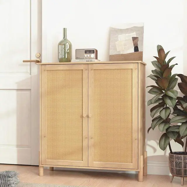 Alt view image 6 of 7 - Farmhouse Coffee Bar with Doors and Shelves, Entryway Storage Cabinet with Adjustable Shelves, Garage Kitchen Cabinet, Furniture for Living Room, Bathroom & Dining Room