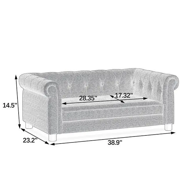 Alt view image 2 of 7 - Elevated Dog Couch Bed for Medium and Large Sized Dog,Raised Pet Sofa with Washable Cushion Cover,Comfortable Linen Pet Couch,60 lbs Loading Large Sofa Chair,Black